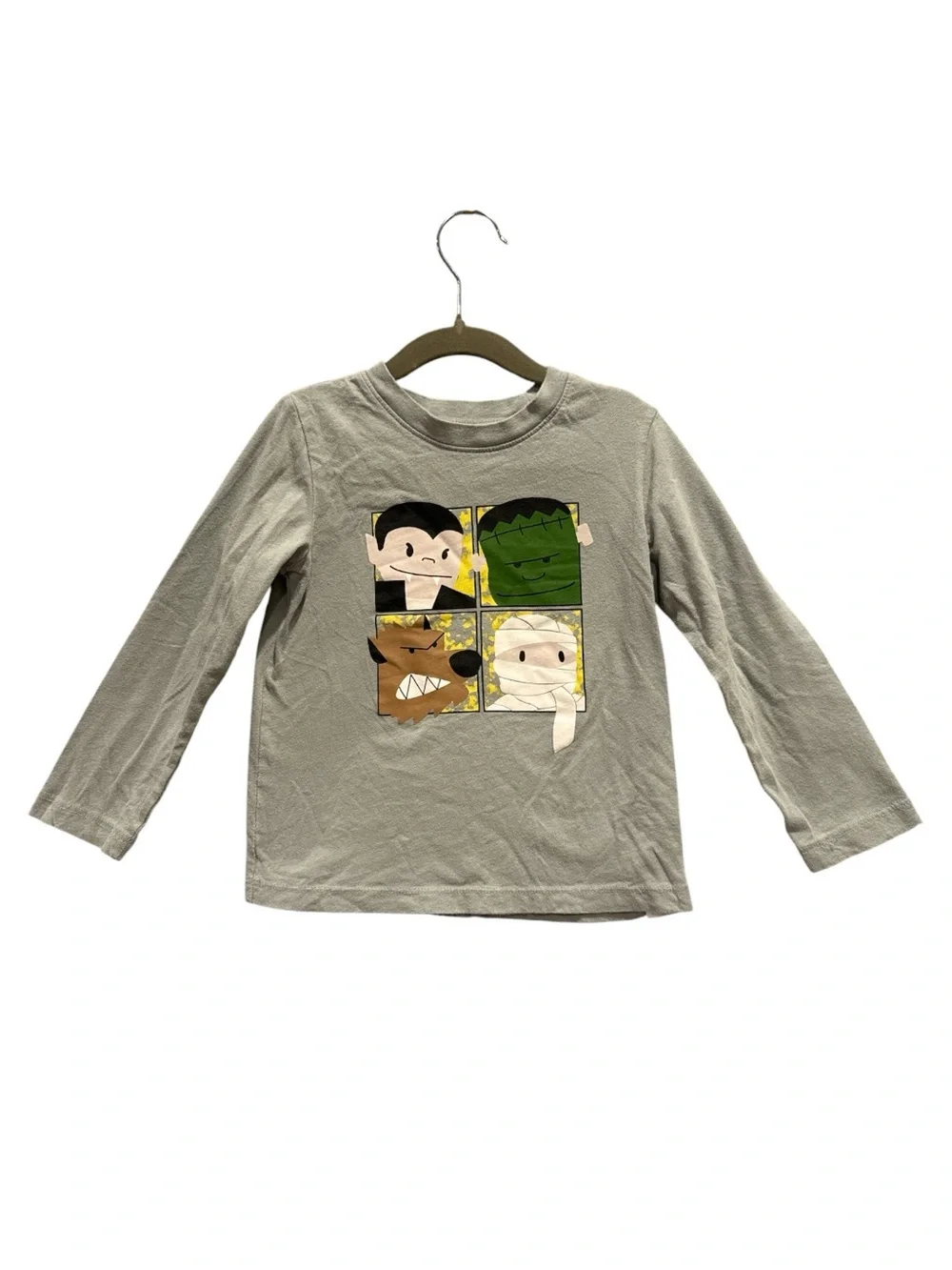 BabyGap Toddler’s Boy  Long-Sleeve Graphic T-Shirt Green Halloween Size 4 Years